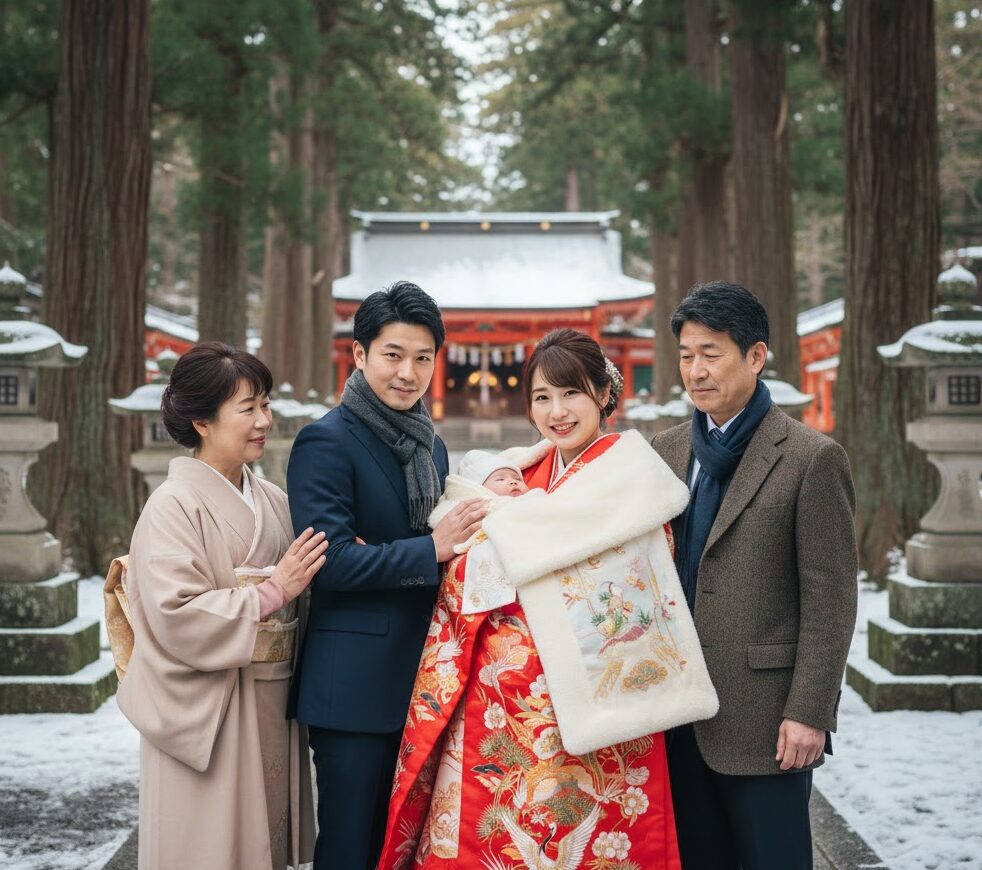 【冬のお宮参り】寒くても大丈夫？赤ちゃんに無理させない撮影＆参拝のコツ｜広島の写真館